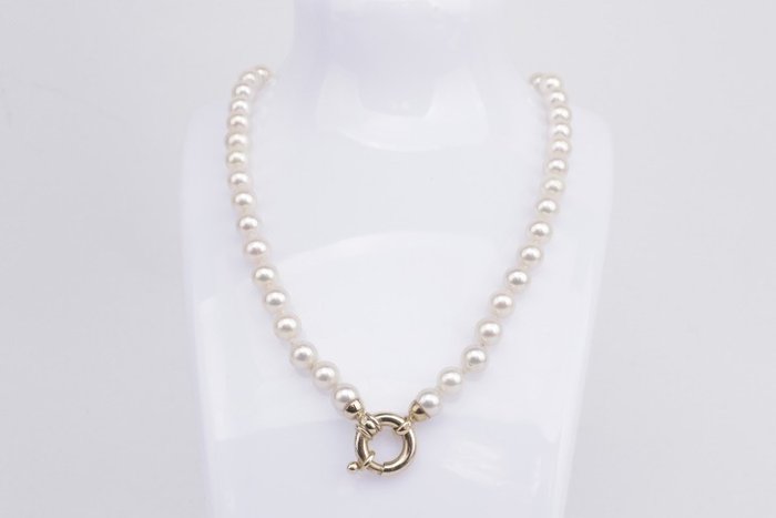 Necklace - Yellow gold Pearl 