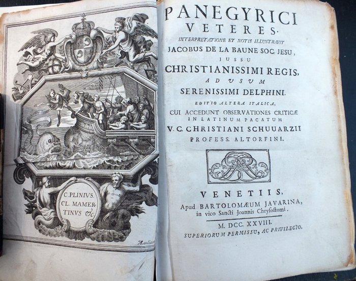 Jacobus De La Baune - Ancient Panegyrics - 1728