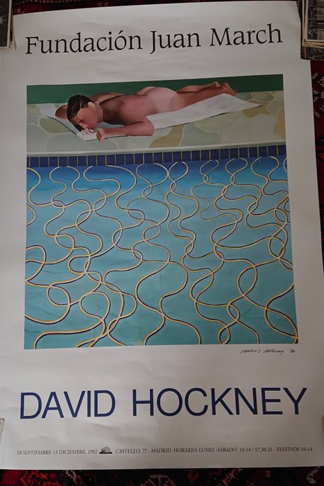 David Hockney, after - David Hockney ,exposición Madrid 1992,original, - Lata 90.