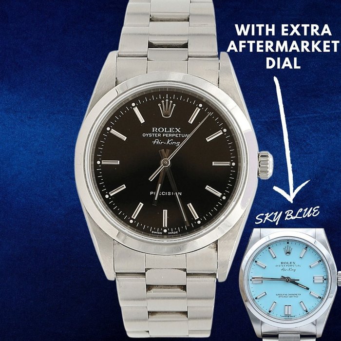 Rolex - Oyster Perpetual Air-King (+ extra aftermarket dial) - 14000 - Unisex - 1990-1999