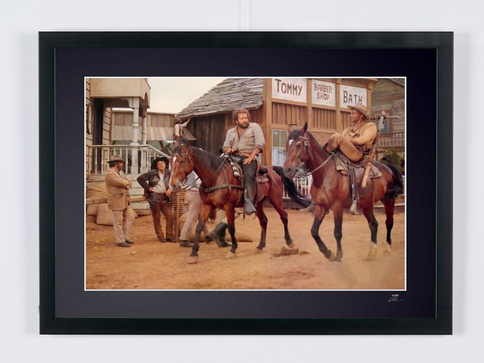Trinity Is Still My Name (1971) - Bud Spencer & Terence Hill - Fine Art Photography - Luxury Wooden Framed 70X50 cm - Limited Edition Nr 01 of 30 - Serial ID 16922 - Original Certificate (COA), Hologram Logo Editor and QR Code