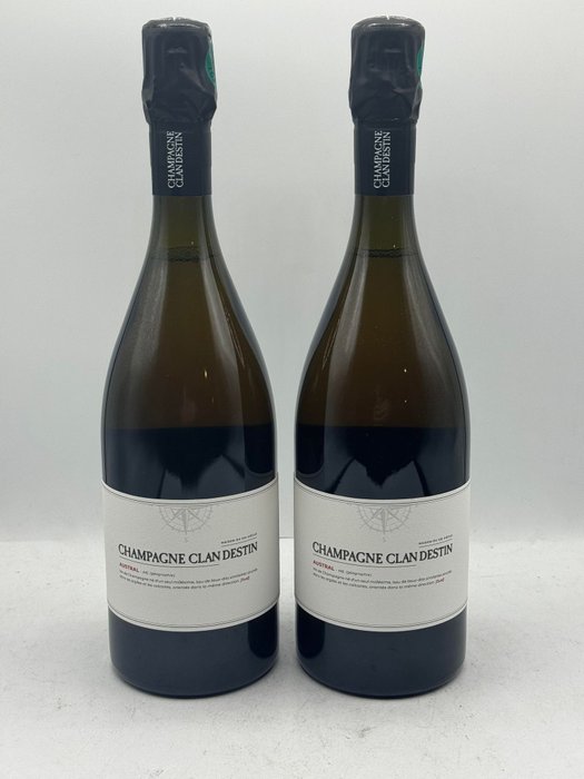 2020 Clandestin, ClanDestin, Dosage Zero Austral - Champagne Blanc de Noirs - 2 Flasker (0,75 L)