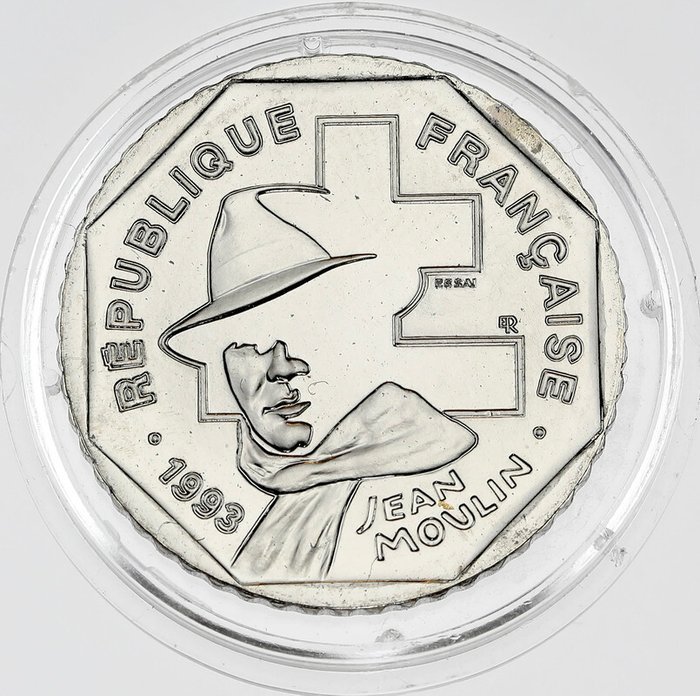 Francia. 2 Francs 1993 Jean Moulin. Essai en Nickel