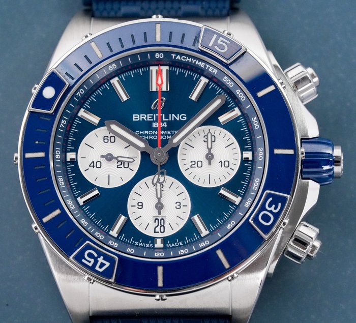 Breitling - “NO RESERVE PRICE” Super Chronomat B01 Blue Dial - Ingen reservasjonspris - AB0136 - Herre - 2011-nå