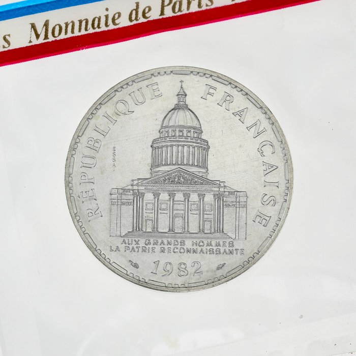 法國. Fifth Republic. 100 Francs 1982 Panthéon. Essai en argent
