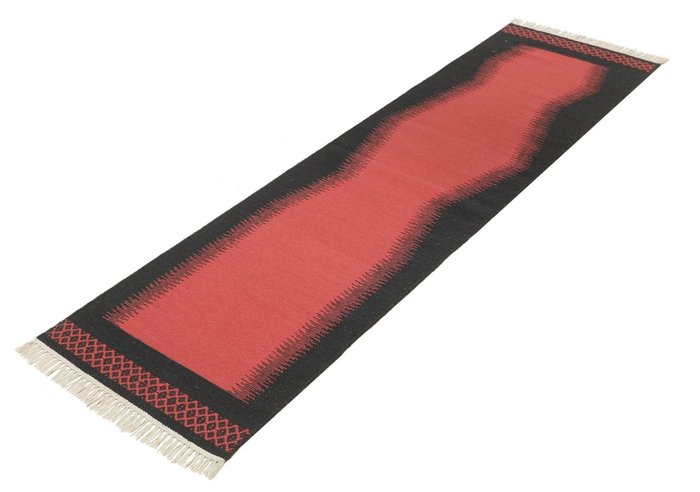 採用真羊毛製成的原創現代基里姆基里姆 - 花毯 - 200 cm - 55 cm