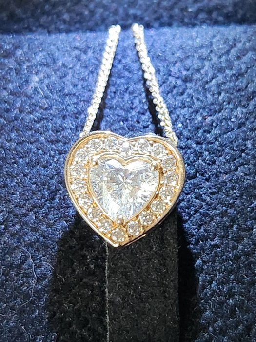 兩件珠寶套裝 - 黃金 -  1.00ct. 心形 鉆石 - 鉆石 