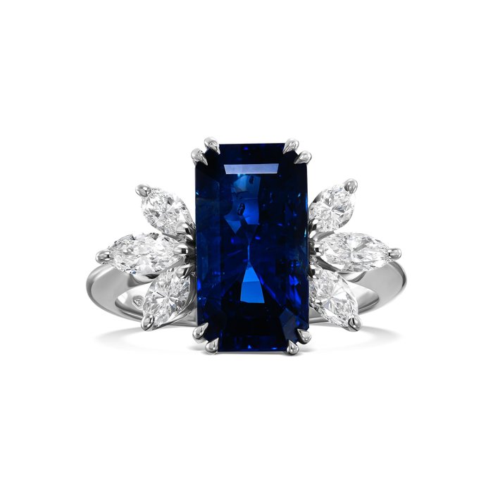 Ring -  7.28 tw. Saphir - Diamant 