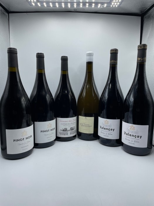 2017 2 x Romain Le Bihan, Valencay & 2 x 2022 Pinot Noir Grand reserve & 2022 Terasses des Boires & - 罗纳河谷 - 6 Magnums (1.5L)