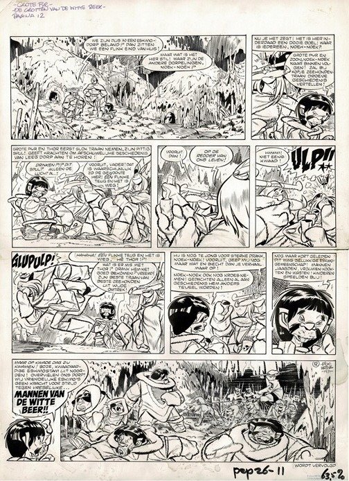 Matena, Dick - 1 Original page - Grote Pyr - De grotten van de Witte Beer - 1971