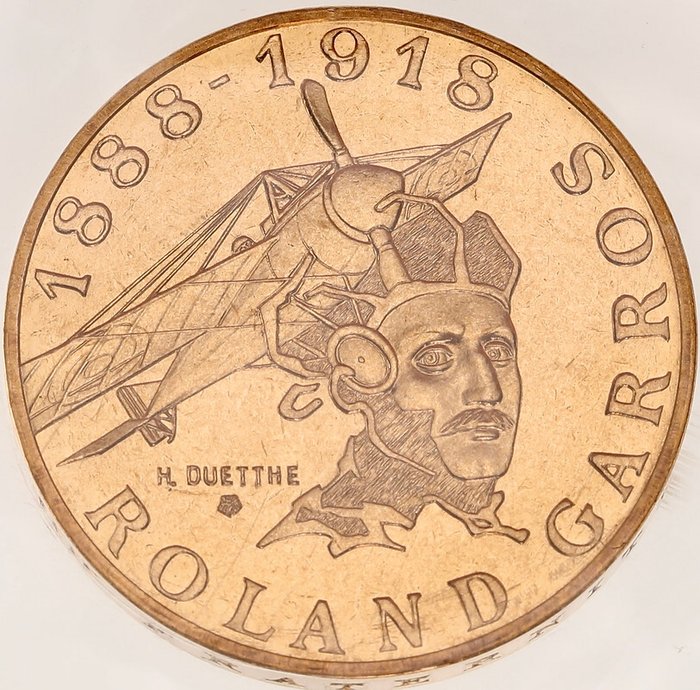 Frankrike. Fifth Republic. 10 Francs 1988 Roland Garros. Essai (tranche A)