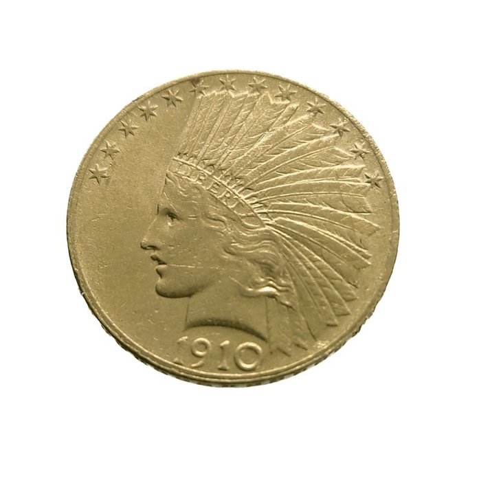 美國. 10 Dollars - Indian Head 1910 Indian Head
