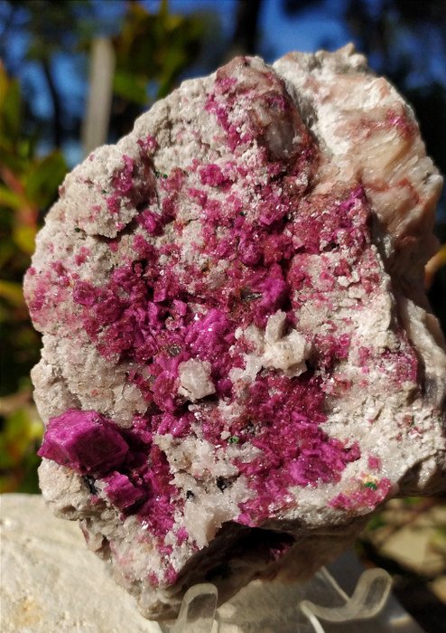 Dolomit de cobalto (Cobaltodolomit) XXL, cristalizare roz fucsia - Înălțime: 115 mm - Lățime: 100 mm- 532 g - (1)