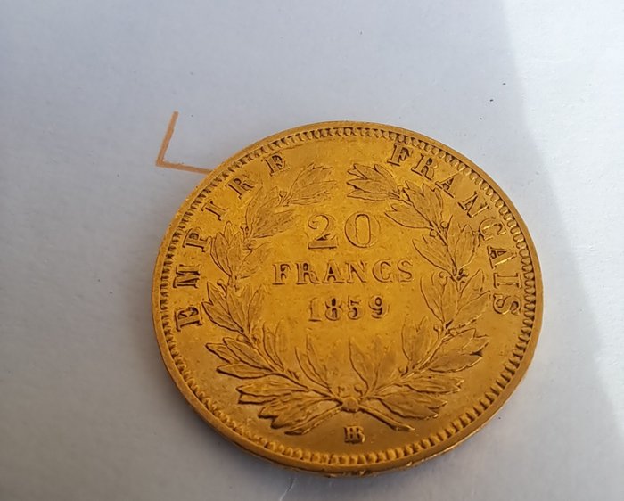 20 Francs  1859-BB, Strasbourg