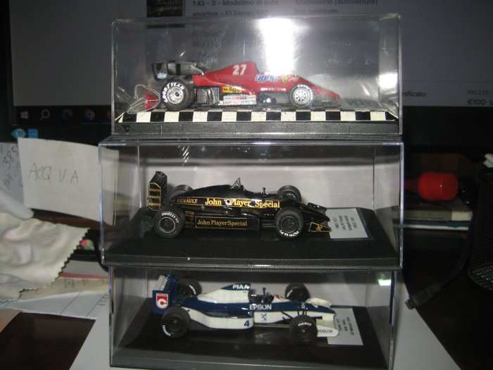 Tameo + Meri Kits + Villamodel 1:43 - Model samochodu wyścigowego - F.1 Lotus 94T Renault Press 1983 + F.1 Tyrrell 010 Ford Alesi GP Monaco 1990 + F.1 Ferrari 126 C2B - Zestaw zmontowany
