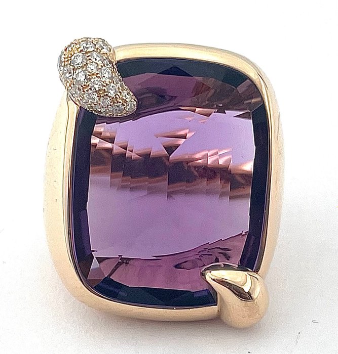 Pomellato - 戒指 - Rittrato 玫瑰金 紫水晶 - 鉆石 