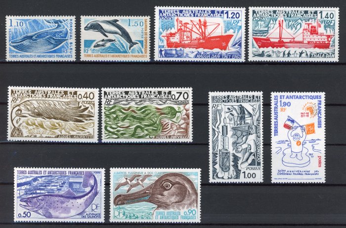 TAAF 1977/1993 - Die gesamten 17 Jahre neuer Briefmarken ** - Bewertung: +310 € - Yvert 64/183**