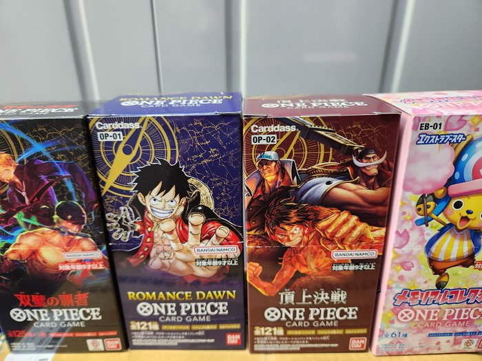 萬代 - 4 Booster box - One Piece - ONE PIECE Card Game Booster Box Japanese [OP-01 02 06,EB-01] various boxes Sealed - ONE PIECE Card Game