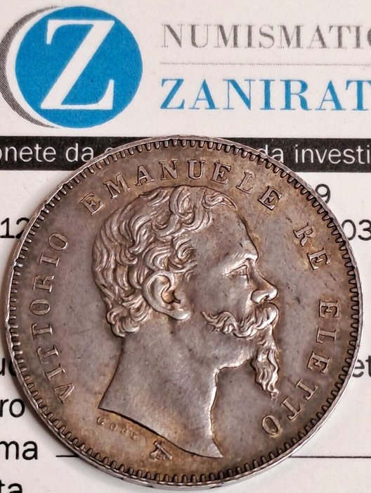 Italien, Kongeriget Italien. Vittorio Emanuele II - Re Eletto (1859-1861). 1 Lira 1860 Firenze