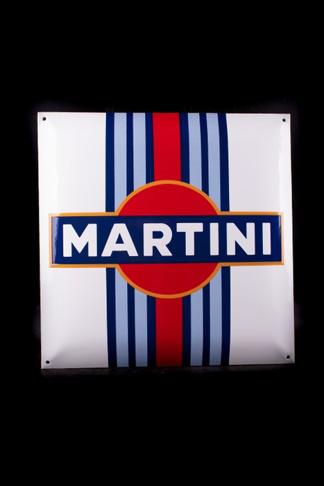 Sign - XL Martini Racing theme sign; HANDMADE enamel; NO RESERVE