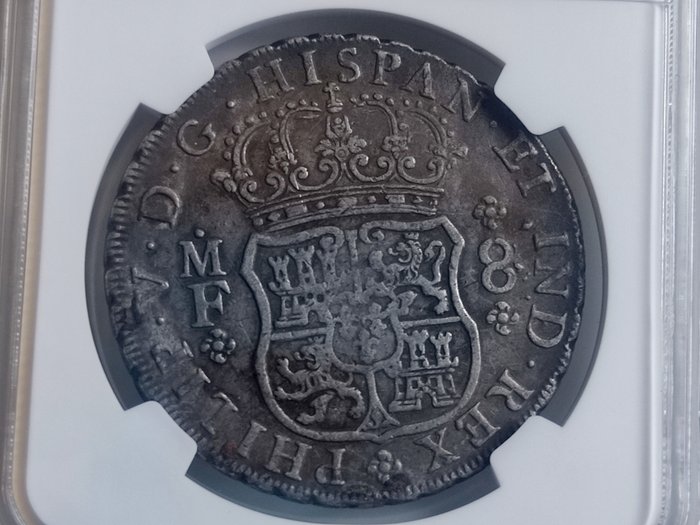 西班牙. Felipe V (1700-1746). 8 Reales 1735 Mexico MF XF Details
