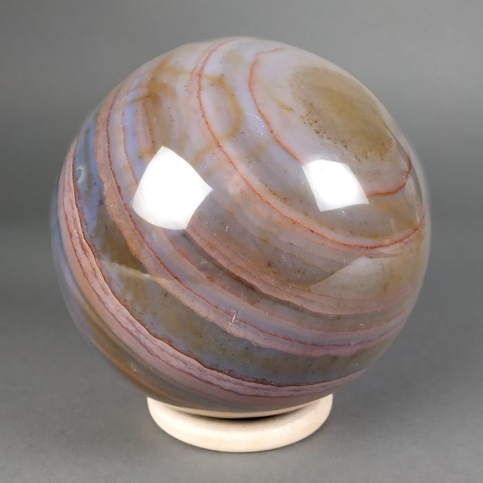Esfera de ágata zonada Esfera - Altura: 12.3 cm - Ancho: 12.3 cm- 2820 g