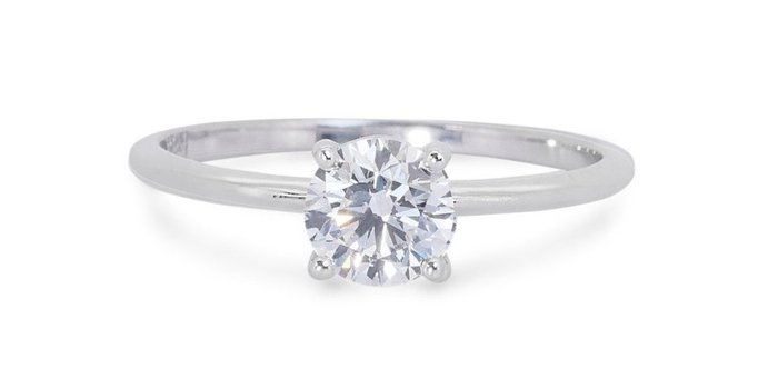 Anel Ouro branco, --- Diamante Dif de alta qualidade com corte ideal --- Diamante  (Natural) 