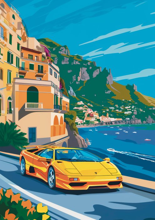 Lamborghini - Lamborghini Diablo VT 1993) Italian Pride Limited Edition 3/3 w/COA (LAST copy Worldwide) - 艺术微喷 