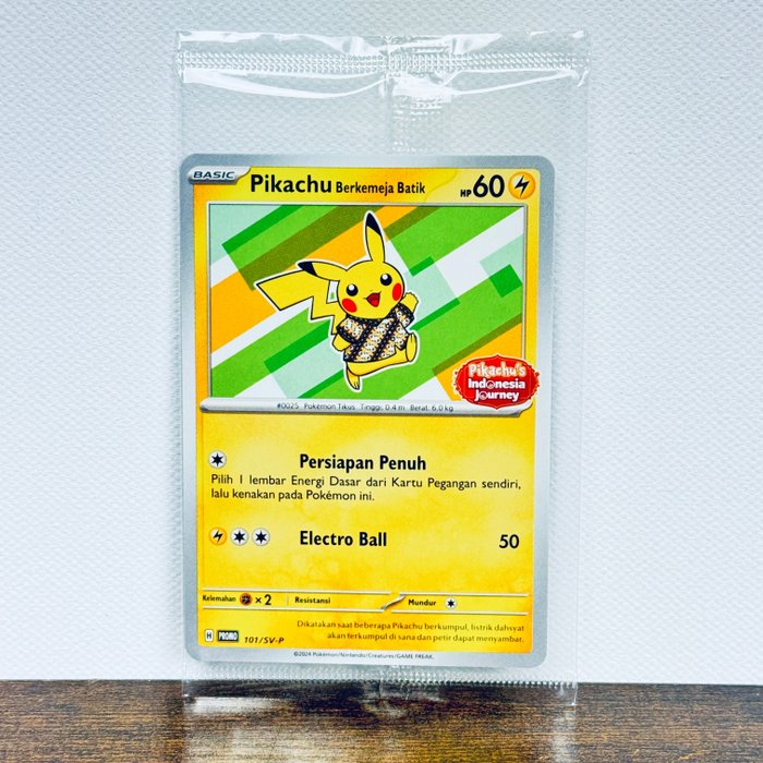 Pikachu Berkemeja Batik - Pikachu’s Indonesia Journey - 101/SV-P Card - Pokémon