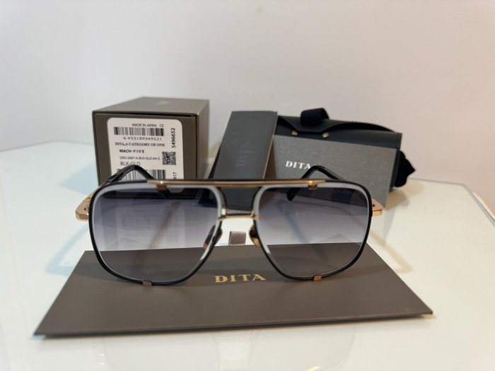 Dita - MACH FIVE - Titanium - Gold - Premium - Hand Made - New - Occhiali da sole
