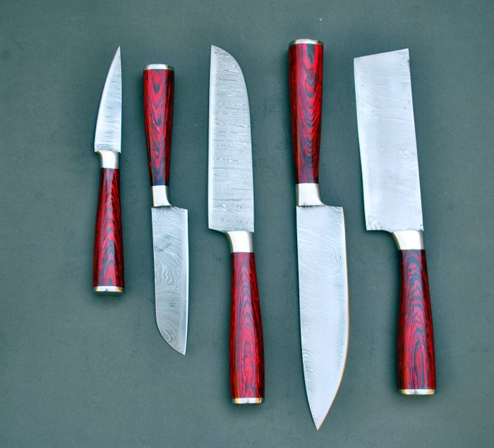 Nóż kuchenny - Chef's knife - Drewno różane i stal - Ameryka Północna