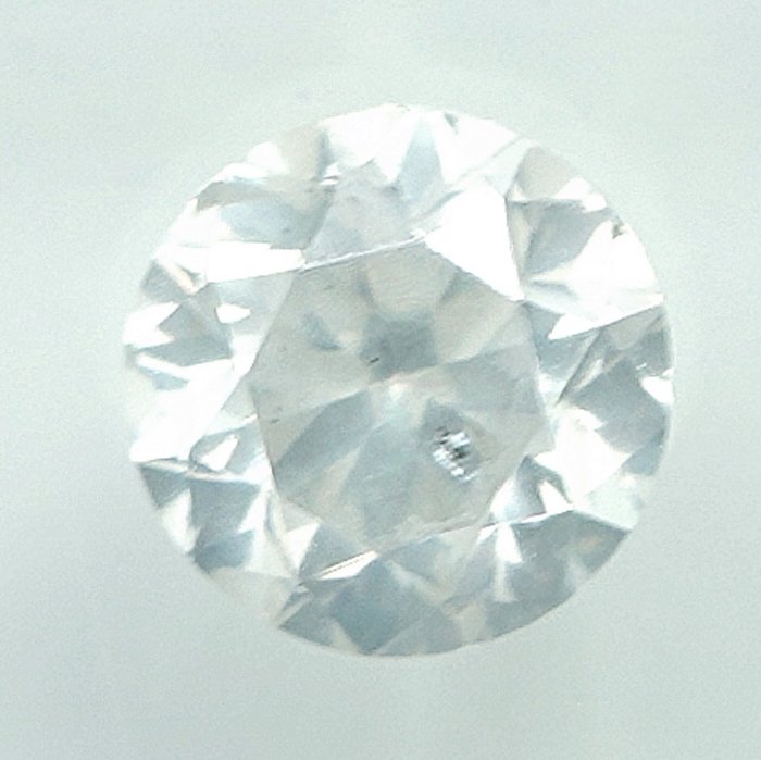 鑽石 - 0.61 ct - 明亮型 - H(次於白色的有色鑽石) - I1