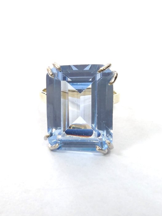 No Reserve Price - no reserve price - Ring - 9 kt. Silver, Yellow gold Topaz 