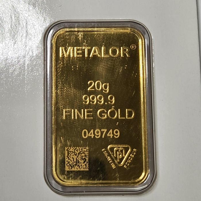 20克 - 金色 .999 - Metalor - 包括證書