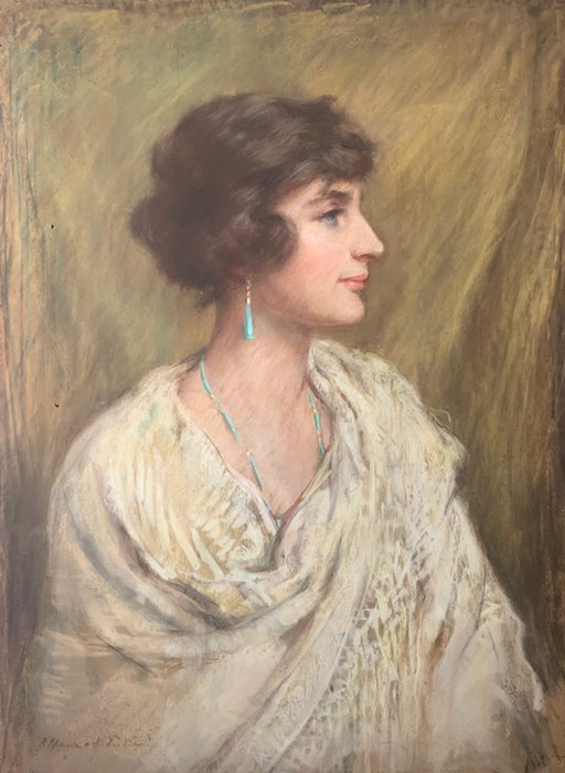 Percy Harland-Fisher (1867-1944) - Portrait of Mrs Bunce