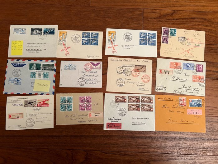 瑞士 1933/1970 - (50)：郵政歷史(21)-航空郵件(2)-氣球(7)直升機(2)-滑翔機(1)-火箭(2)-太特貝什