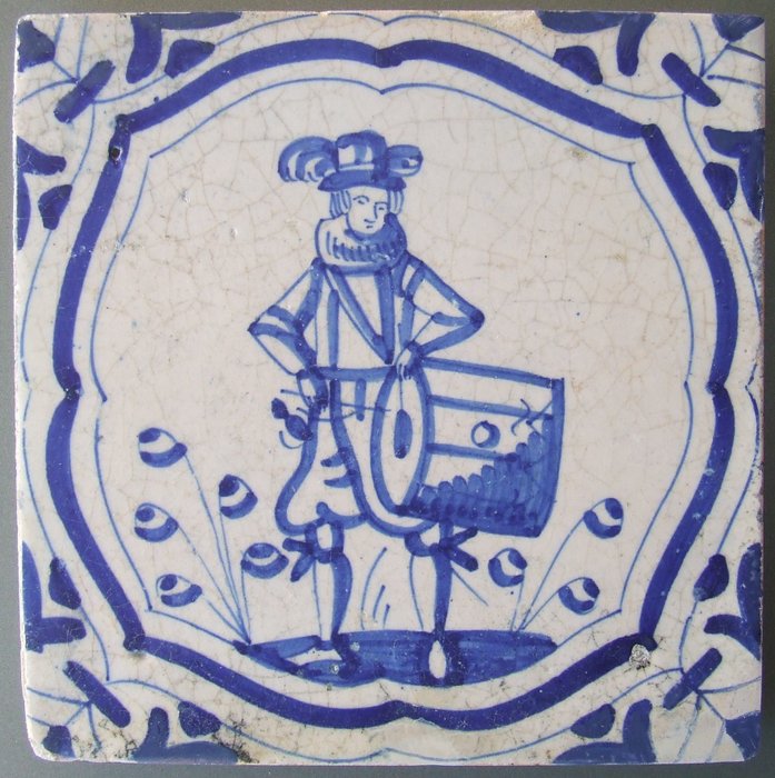 瓷磚 - 鼓手。 - 1650-1700 