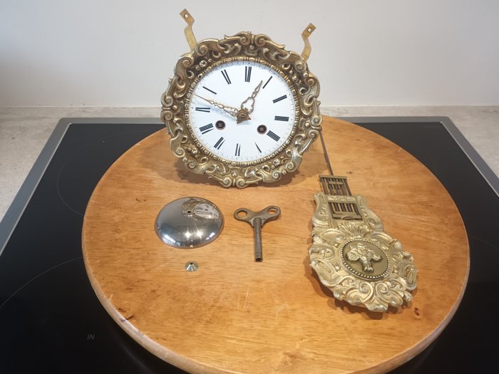 时钟机芯 - 大型镀金青铜机芯，适用于柱钟 - 镀金青铜 - 1850-1900