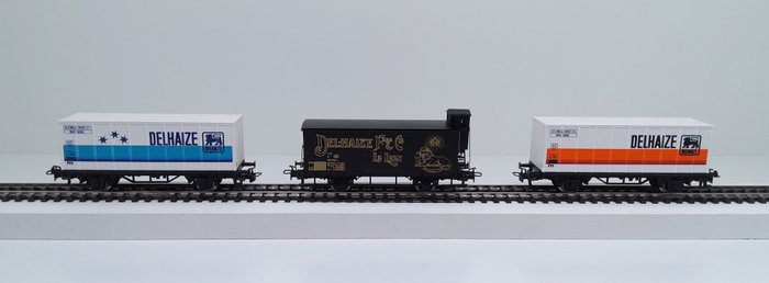 Märklin H0 - B 0742 - Set di vagoni merci di modellini di treni (1) - Esclusiva edizione speciale limitata "Delhaize 120 anni" - SNCB NMBS