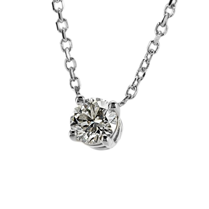 Necklace with pendant White gold Diamond  (Natural) 