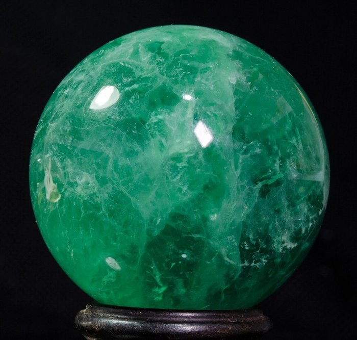 绿色萤石球 - 高度: 97 mm - 宽度: 97 mm- 1500 g