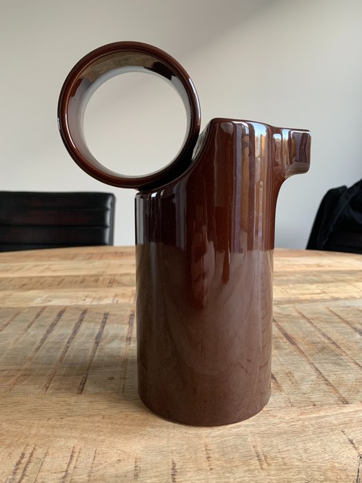 Melkemugge (1) - Vintage Bruin Melkkan - Brown Milk Jug - Keramikk