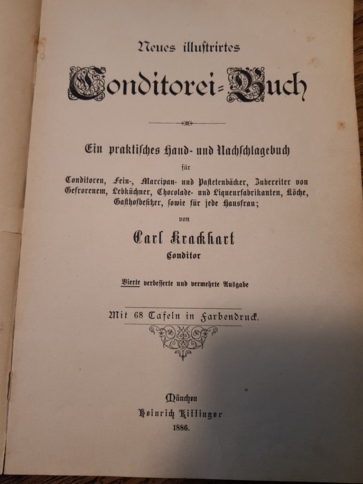 Carl Krackhart - Conditoreibuch - 1886