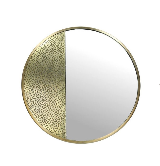 Specchio- Coccodrillo Oro 50cm  - Acciaio