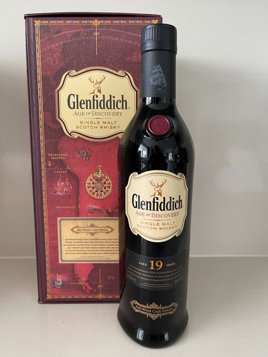 Glenfiddich 19 years old - Age of Discovery Red Wine Cask Finish - Original bottling  - 70 cl