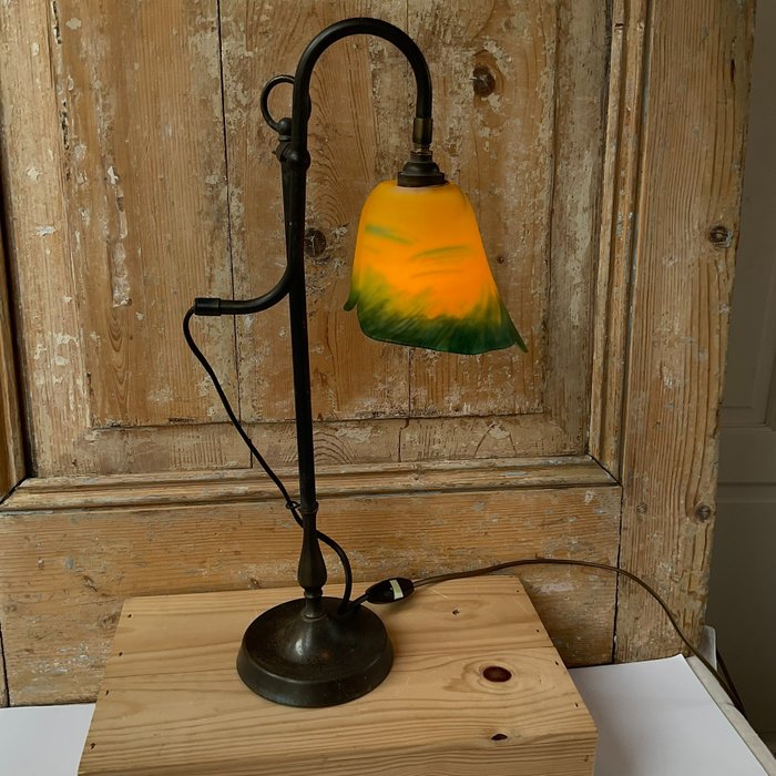 Desk lamp - Table Lamp - Brass, Glass