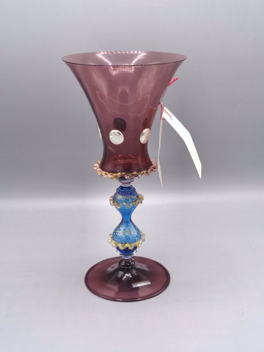PG-MIANI Argenteria - 饮水玻璃杯 (1) - 玻璃, 穆拉诺和 925 银