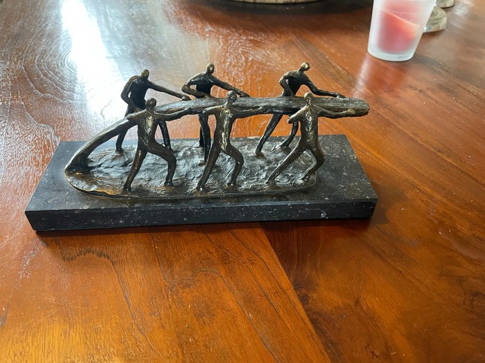 Figura - Teamwork - 24 cm - 1,6 kg - Bronze, Granito