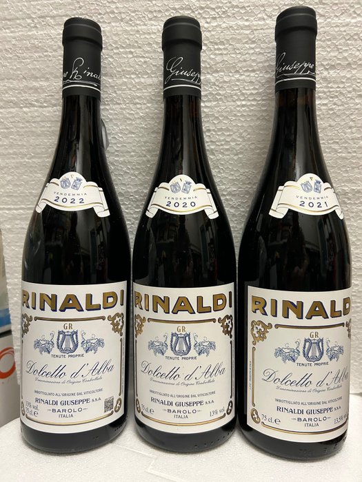 2020, 2021 & 2022 Giuseppe Rinaldi, Dolcetto - Piemonte - 3 Flasker  (0,75 l)