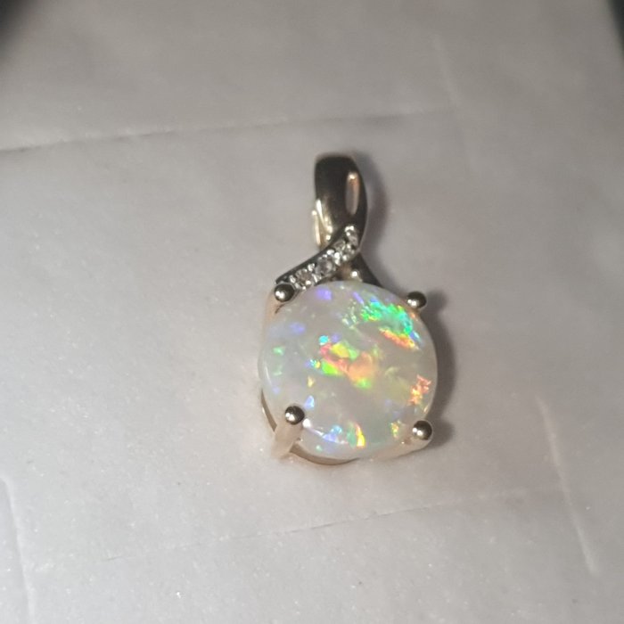 Vedhæng Rosaguld Opal - Diamant 